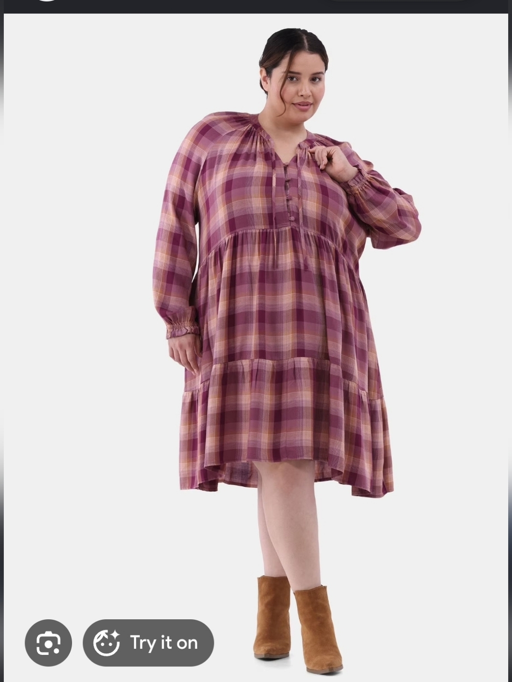 Womens Plus Size 2X 20W-22W Terra And Sky Mini Peasant Dress